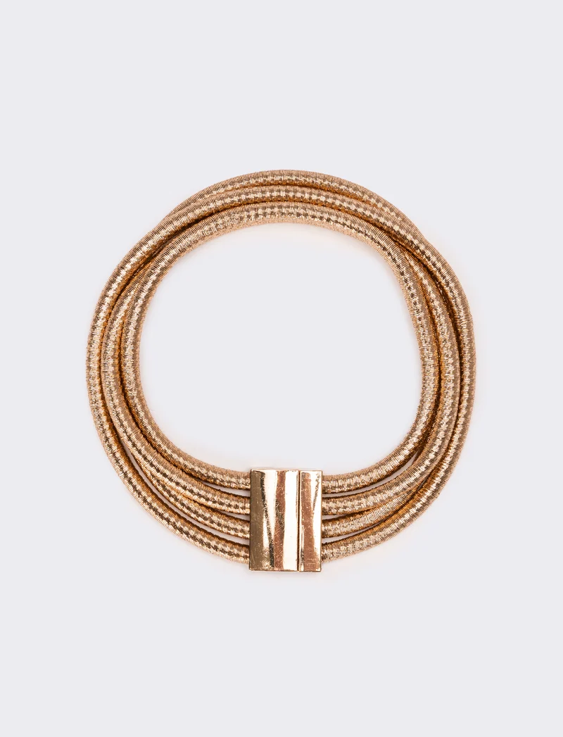 Collana donna 4 cordoni con chiusura metallo - Rosa