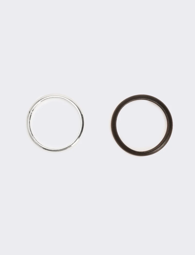 Bracciale donna metallo e legno - Argento