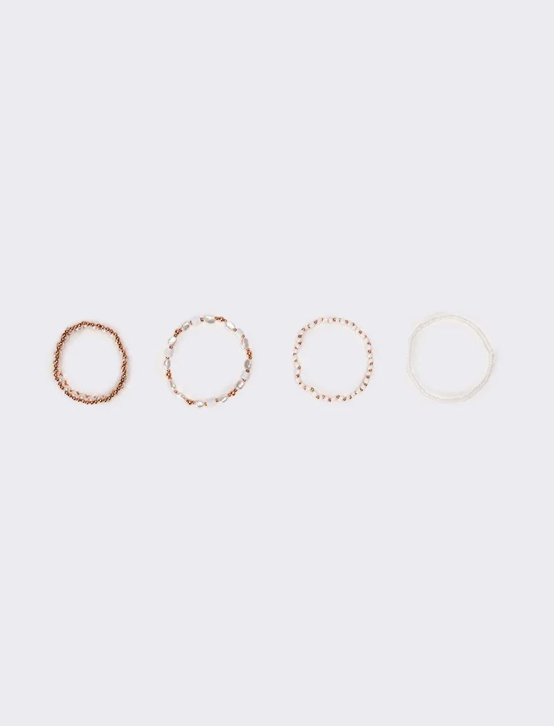 Bracciali donna 3 elastici con palline - Rosa