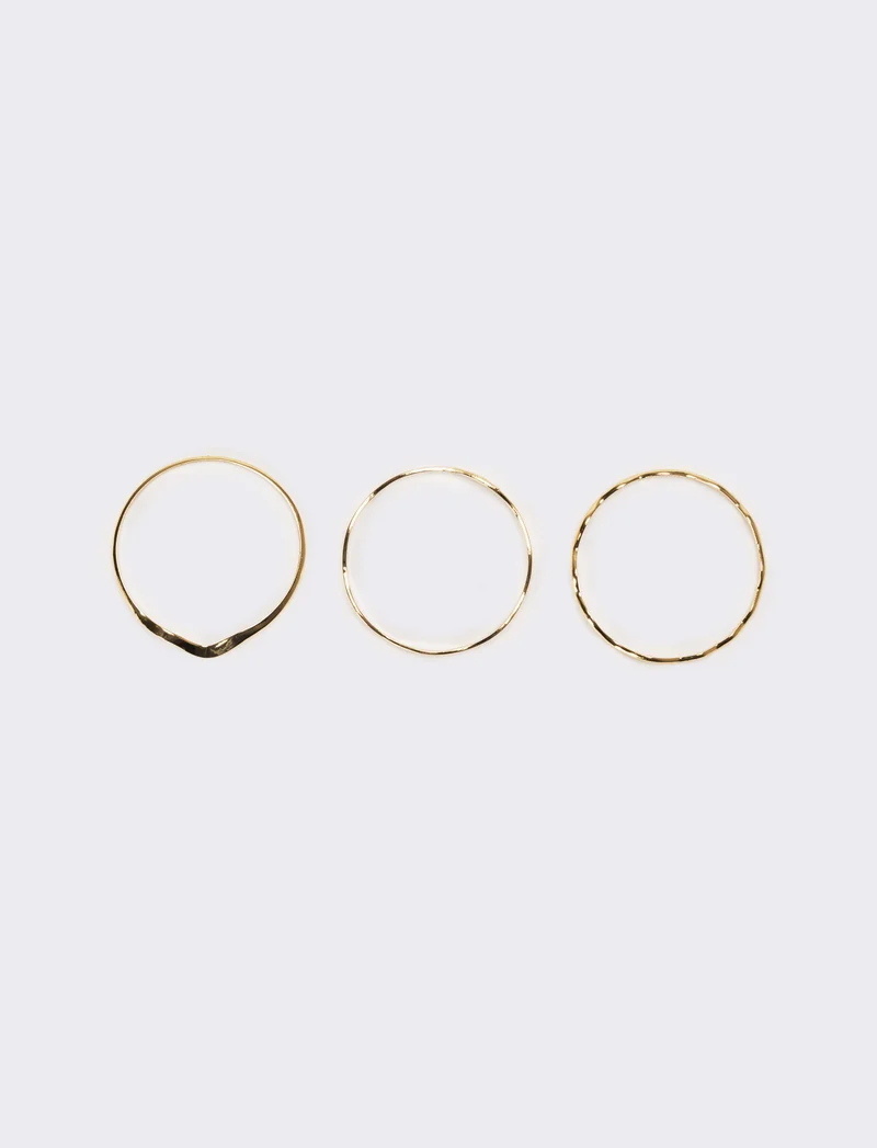 Bracciale donna 3 pezzi ondulati - Oro