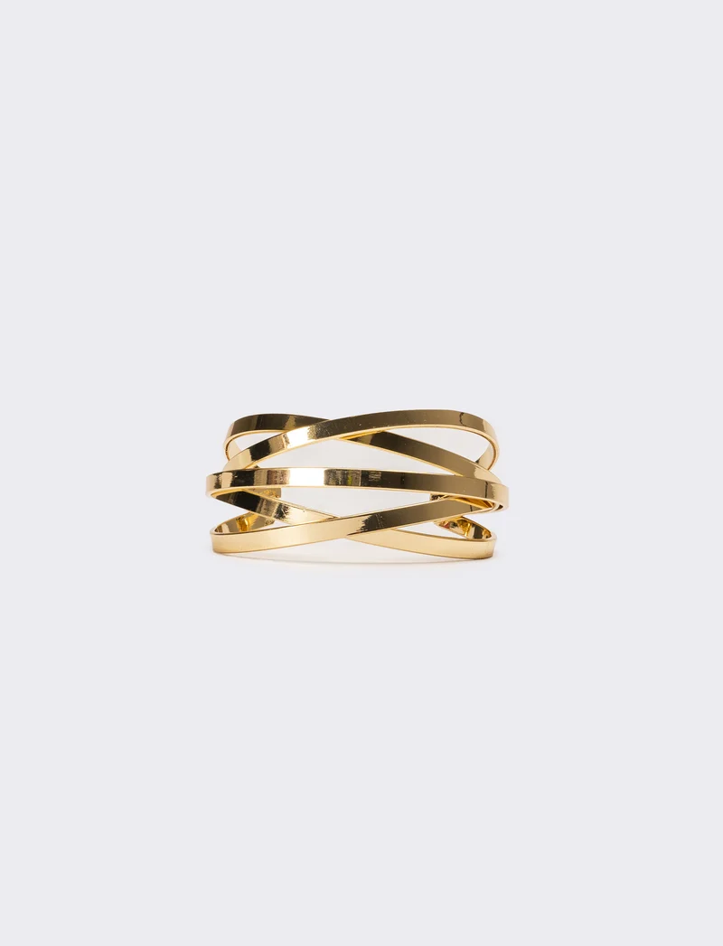 Bracciale donna 5 fili rigido aperto - Oro