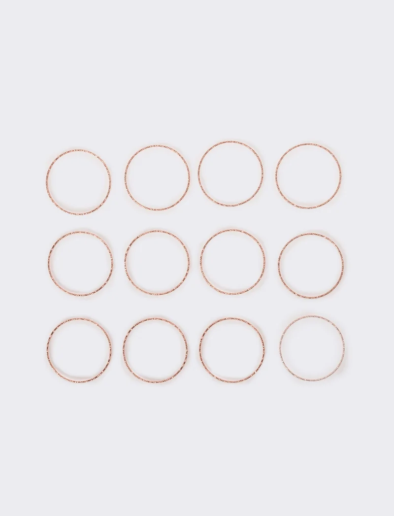 Bracciali donna 12 pezzi rigidi - Rosa