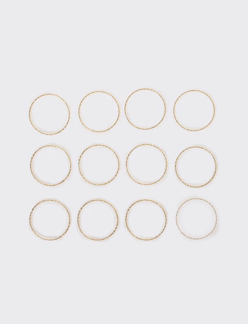 Bracciali donna 12 pezzi rigidi - Oro