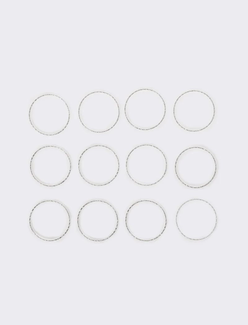Bracciali donna 12 pezzi rigidi - Argento