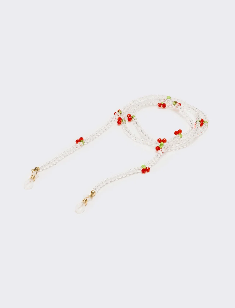 Collana portaocchiali con ciliegie - Trasparente