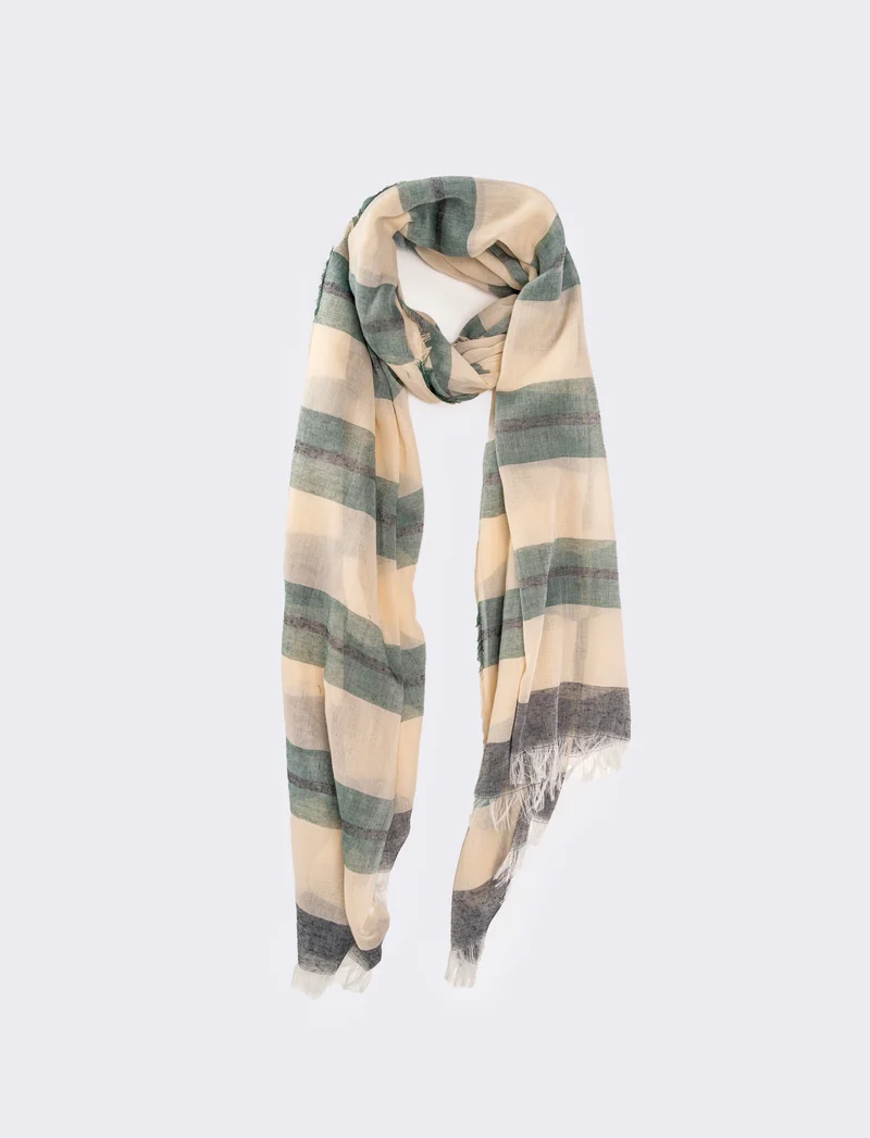 Foulard uomo righe larghe - Beige