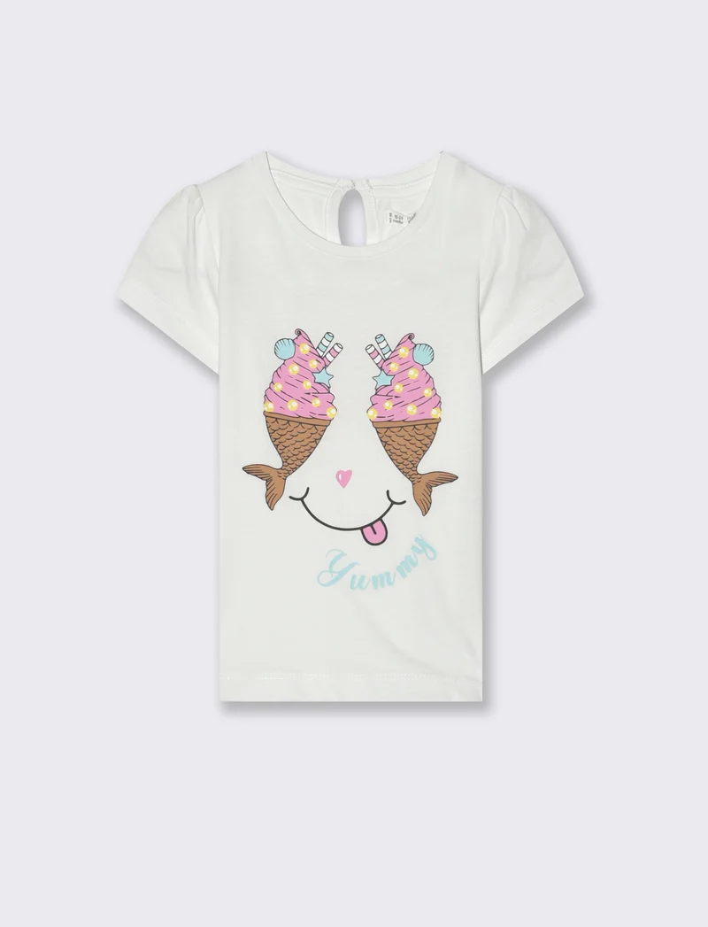 Maglia con stampa da neonata - Bianco