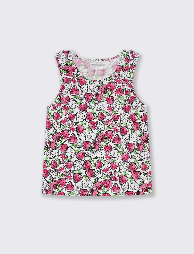 Canotta stampata da bambina - Fragola