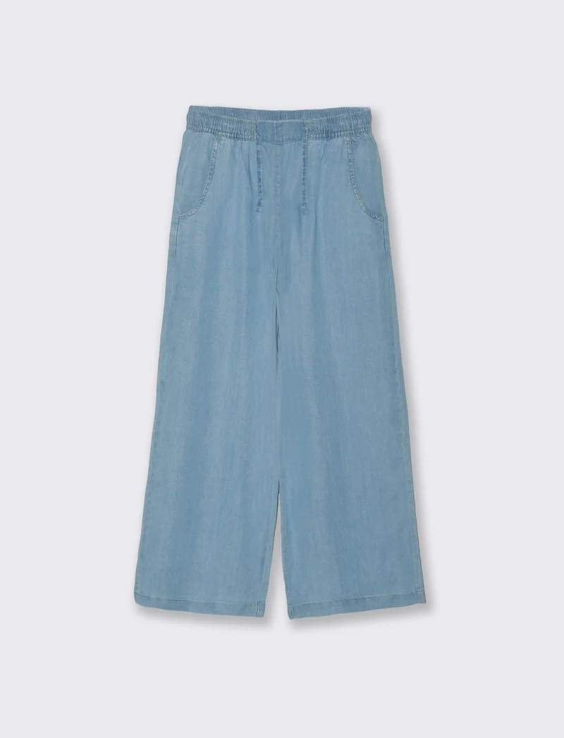 Pantaloni rigati da bambina - Denim