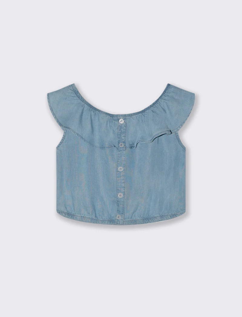 Top in chambry da bambina - Denim