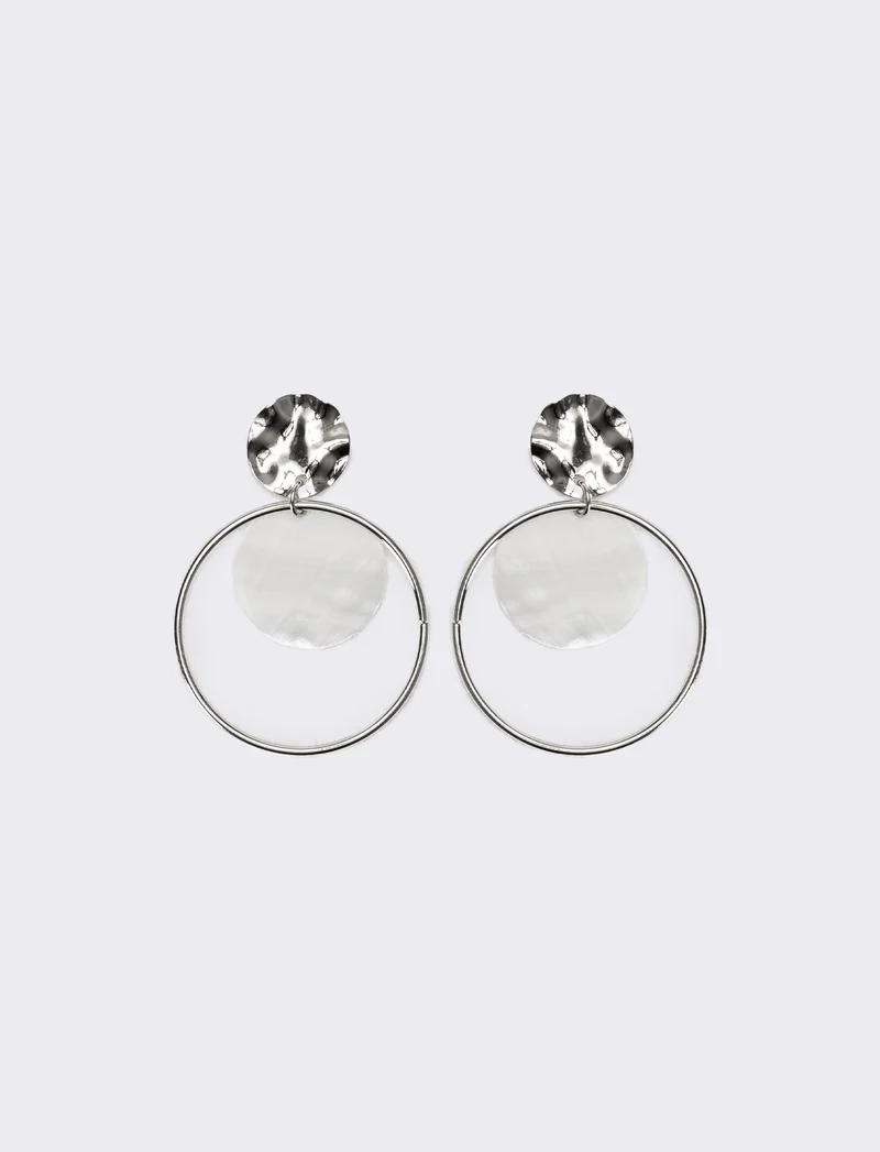 Orecchini donna cerchi con madreperla - Argento