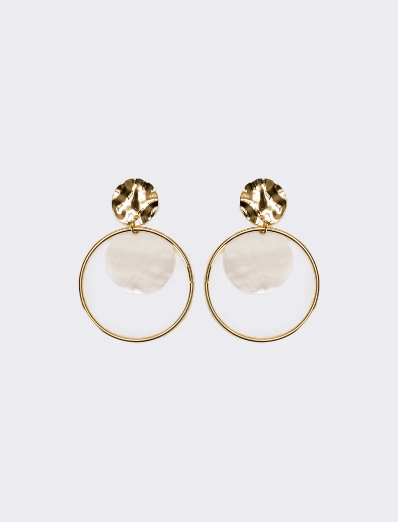 Orecchini donna cerchi con madreperla - Oro