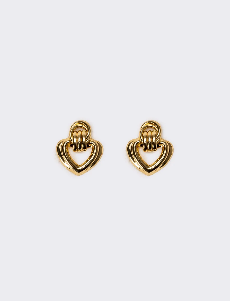 Orecchini donna con clip cuori - Oro