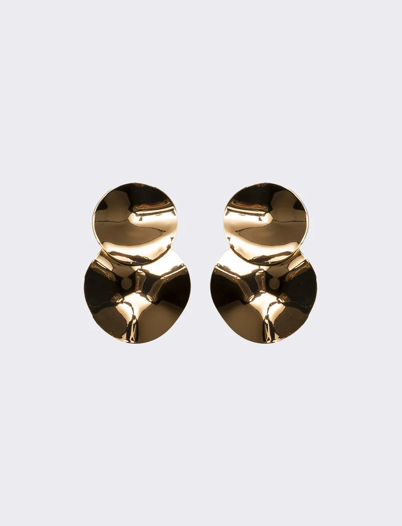 Orecchini donna doppio disco martellato - Oro