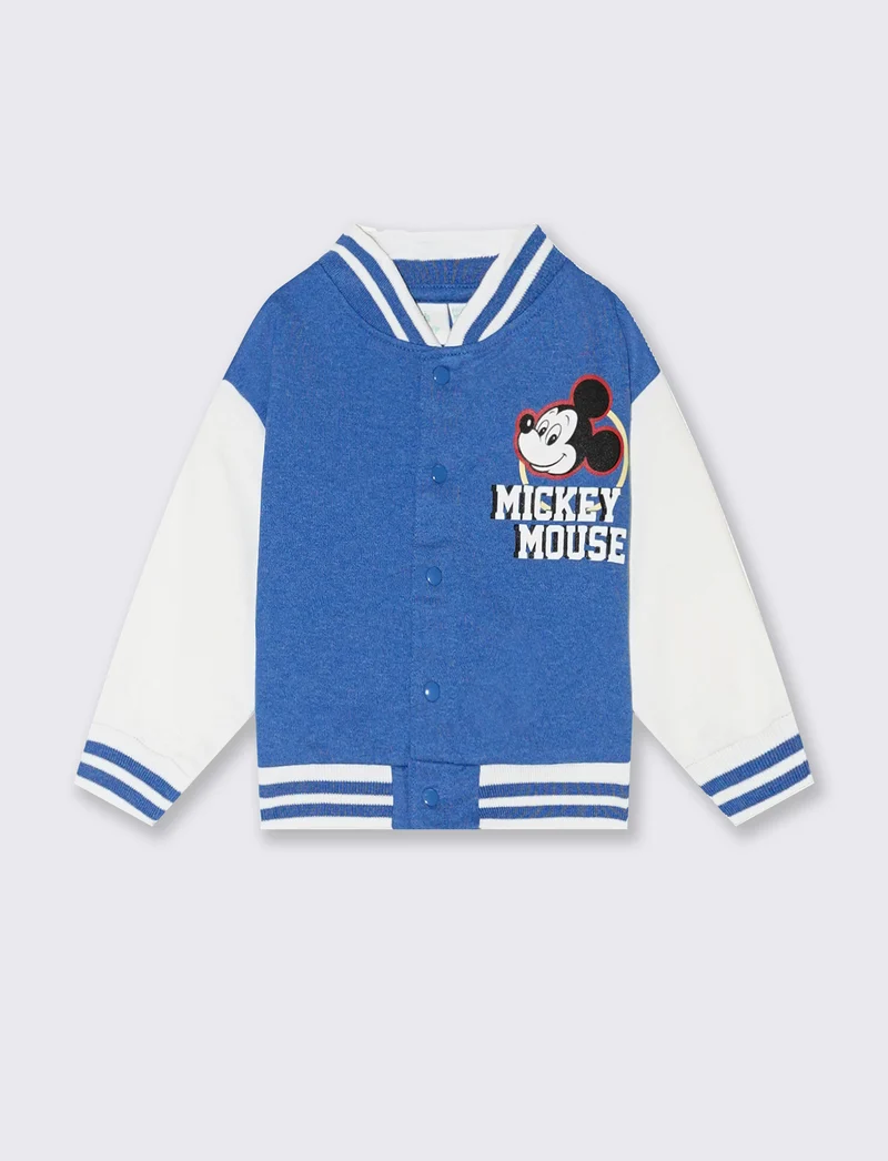 Felpa Mickey Mouse con bottoni da neonato - Blu cobalto