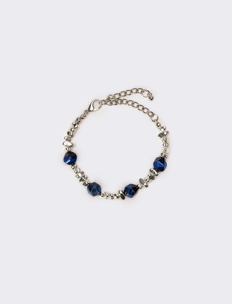 Bracciale uomo con pietra - Blu