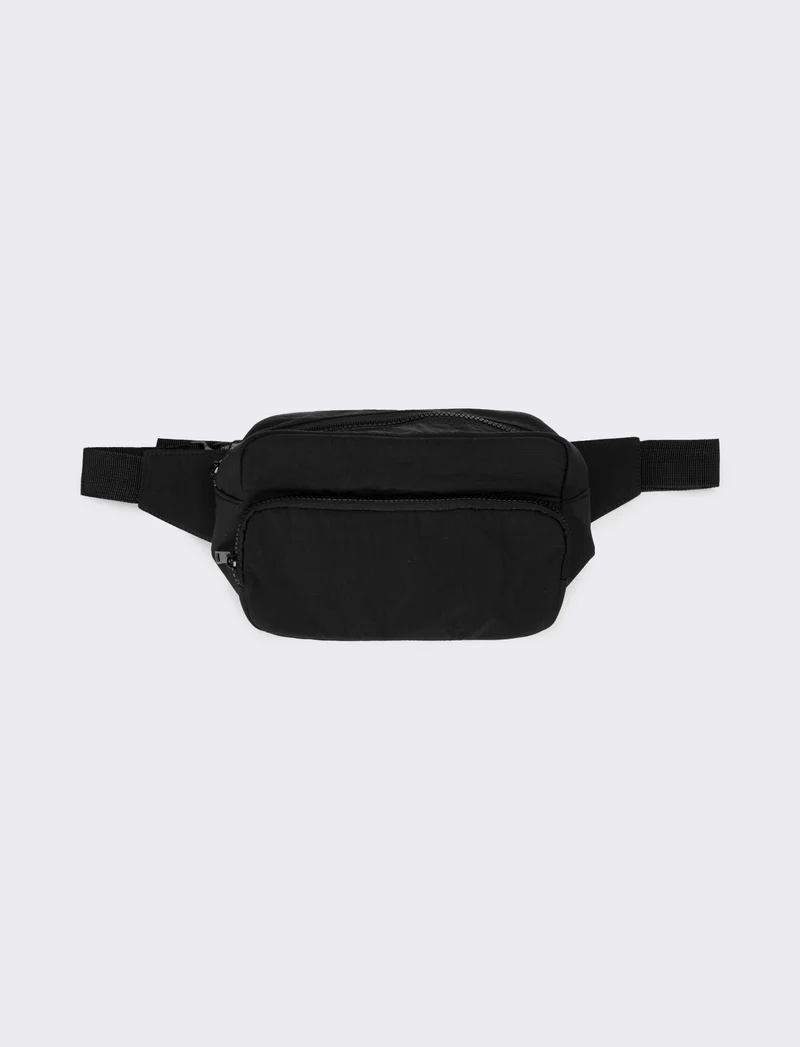 Marsupio uomo con zip avanti - Nero