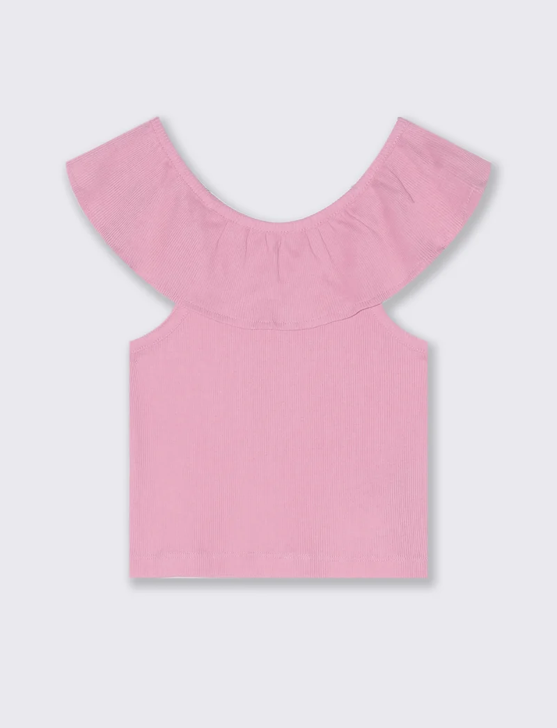 Top rouches. da bambina - Rosa