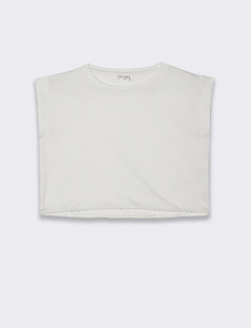 T-shirt in cotone da bambina - Bianco