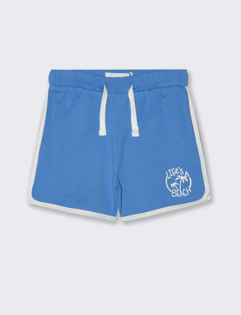 Bermuda con profili da neonato - Blu cobalto