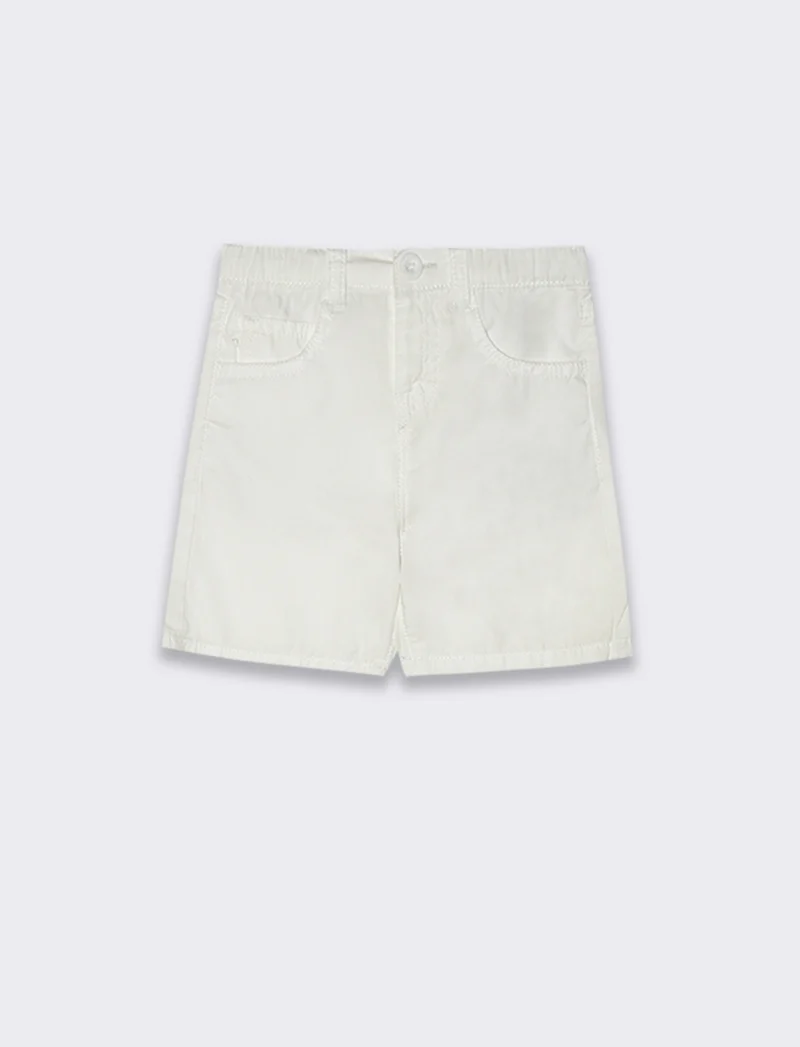 Bermuda in popeline da neonato - Bianco