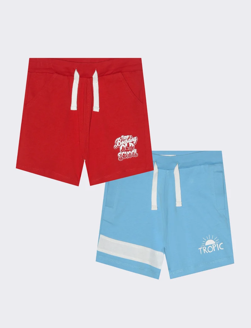 Set bipack bermuda da neonato - Rosso