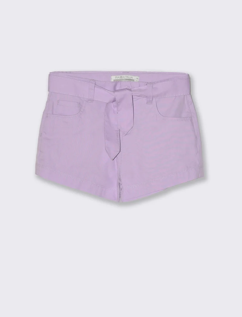 Short in popeline da bambina - Lilla