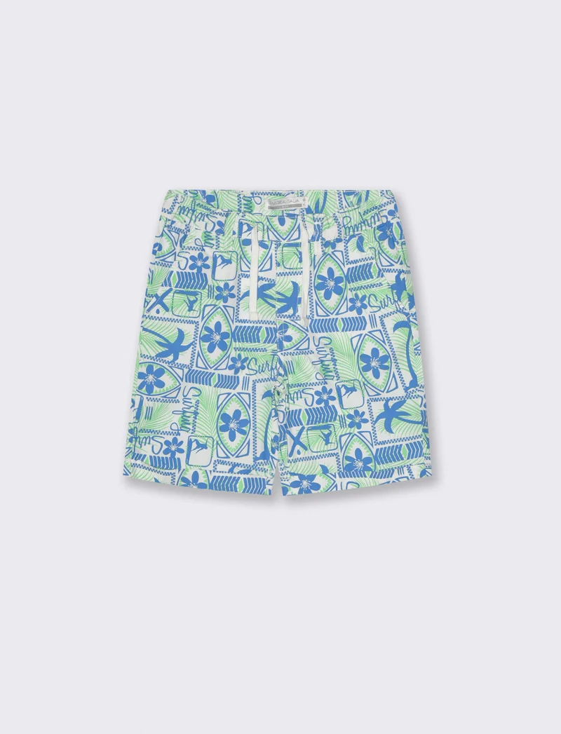 Short stampato da bambino - Bianco