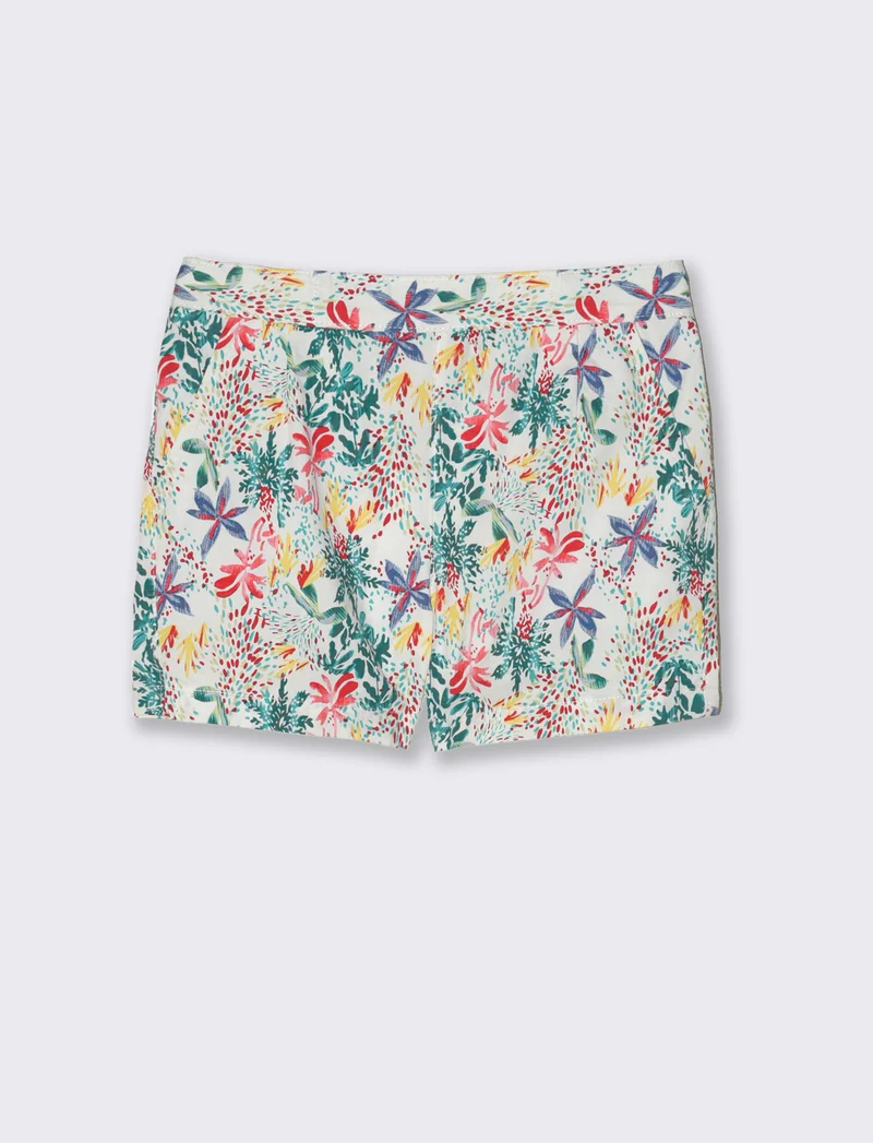 Short in popeline da bambina - Bianco sporco