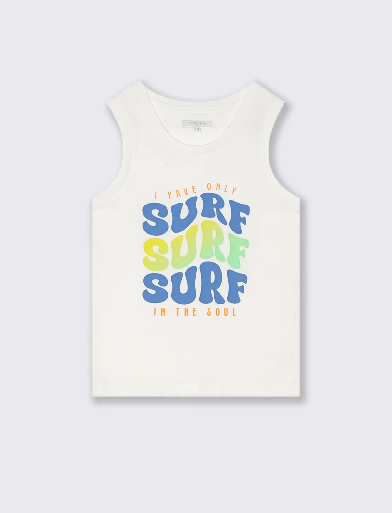 Canotta stampa SURF da bambino - Bianco