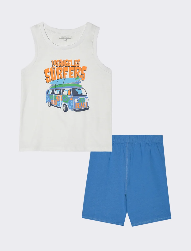 Set due pezzi con canotta da bambino - Bianco