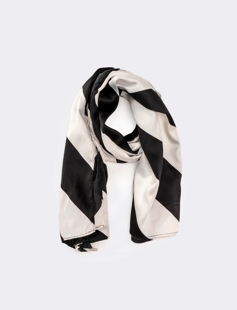 Foulard fantasia optical donna - Nero-bianco