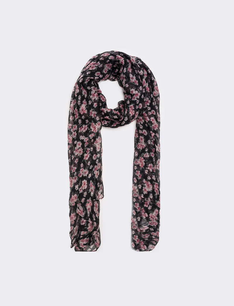 Foulard donna fiorellini - Nero