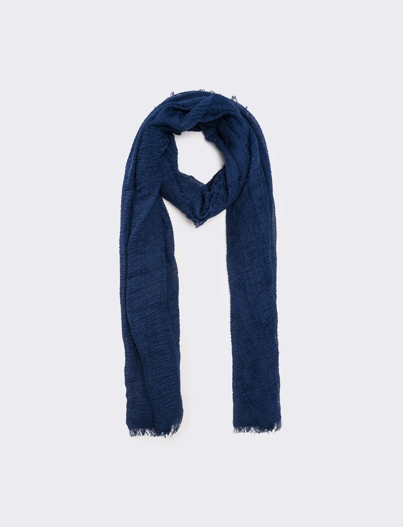 Foulard unito uomo garzato - Blu