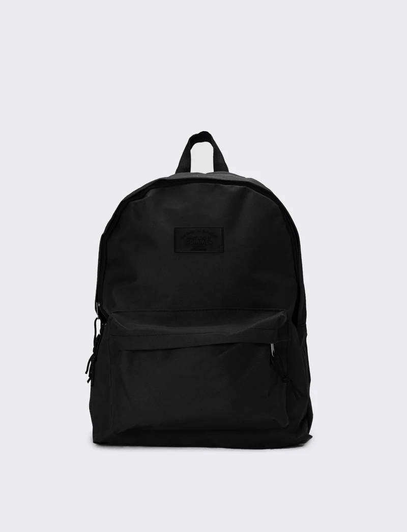 Zaino uomo basic doppia chiusura e tasca - Nero