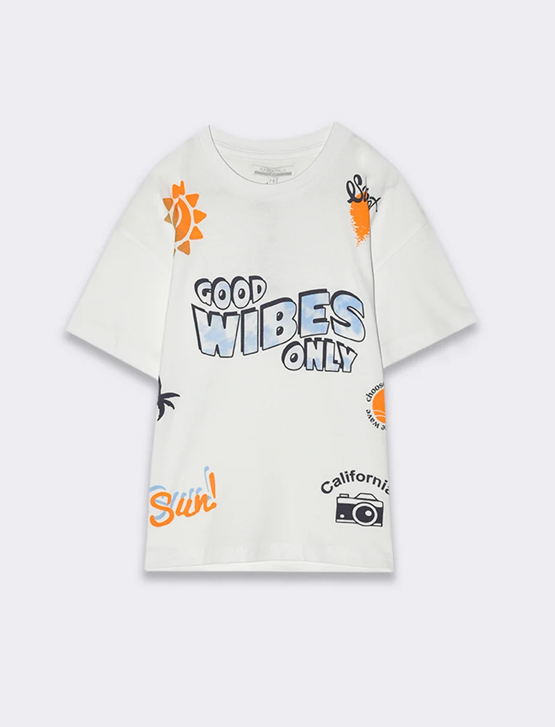 T-shirt con stampe da bambino - Bianco