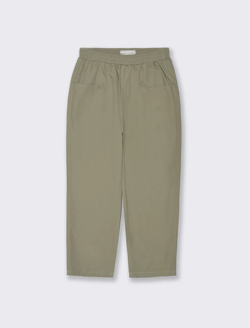 Pantaloni in cotone modello paperbag. da bambina - Verde kaki