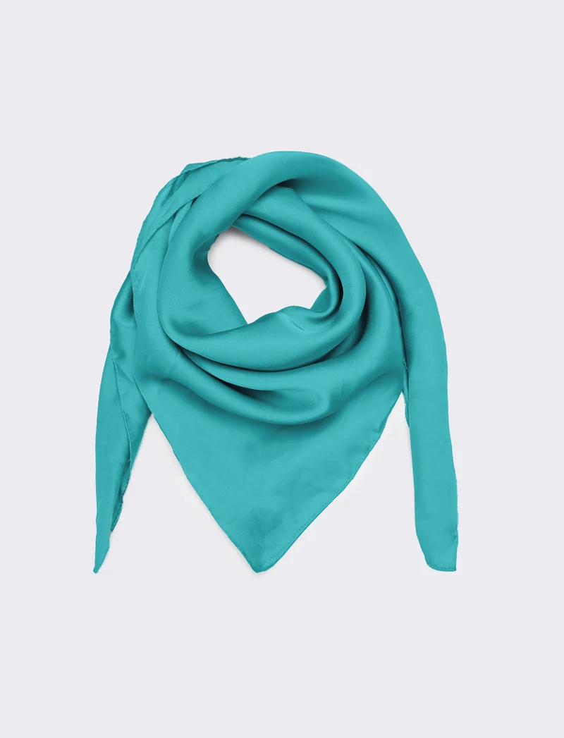 Foulard donna quadrato tinta unita 60 x 60 cm - Verde