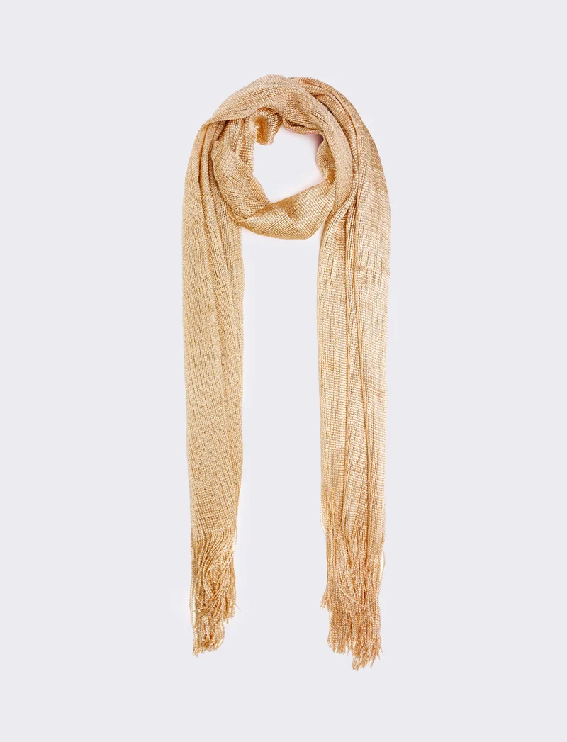 Foulard a rete con lurex 45 x 180 cm donna - Oro