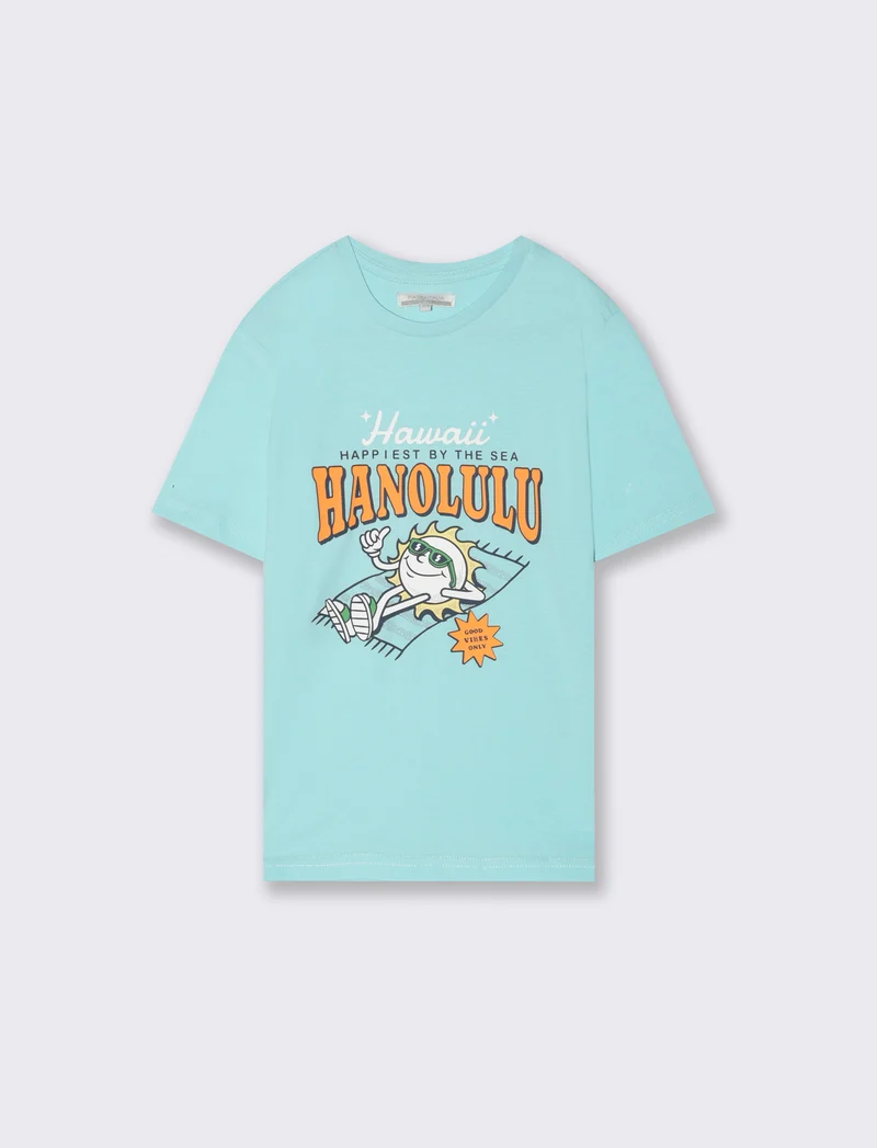 T-shirt mezza manica da bambino - Verde acqua