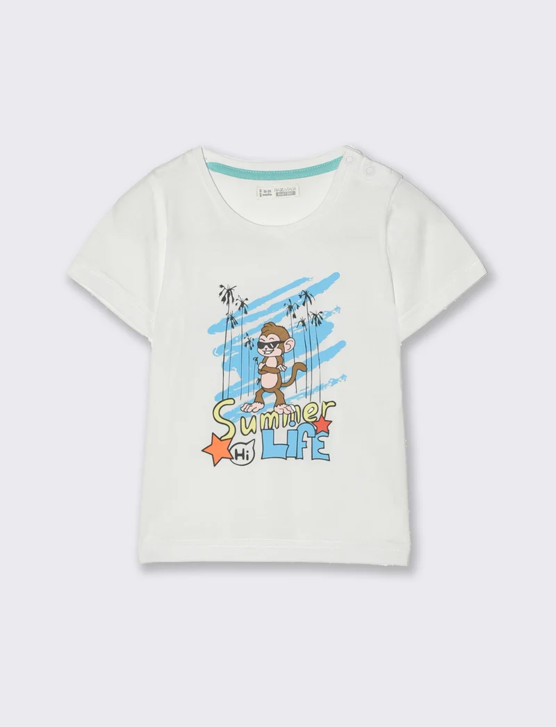 T shirt con stampa da neonato - Bianco