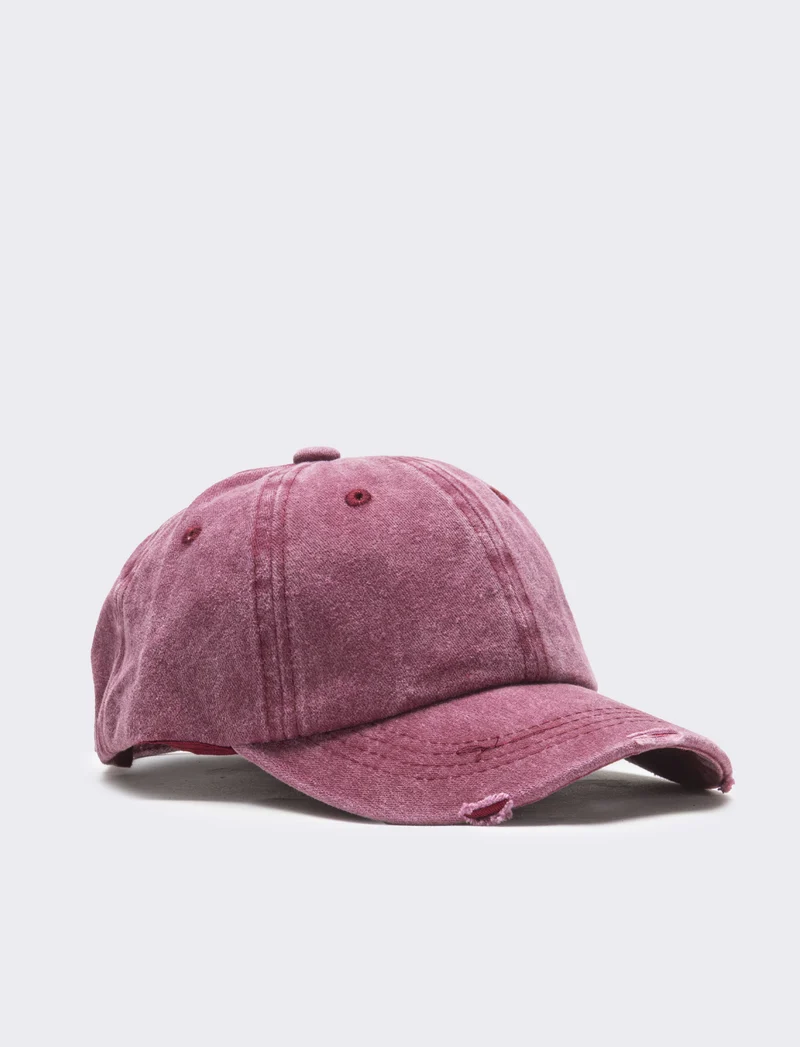 Cappello bambino baseball cotone delave liscio - Rosso