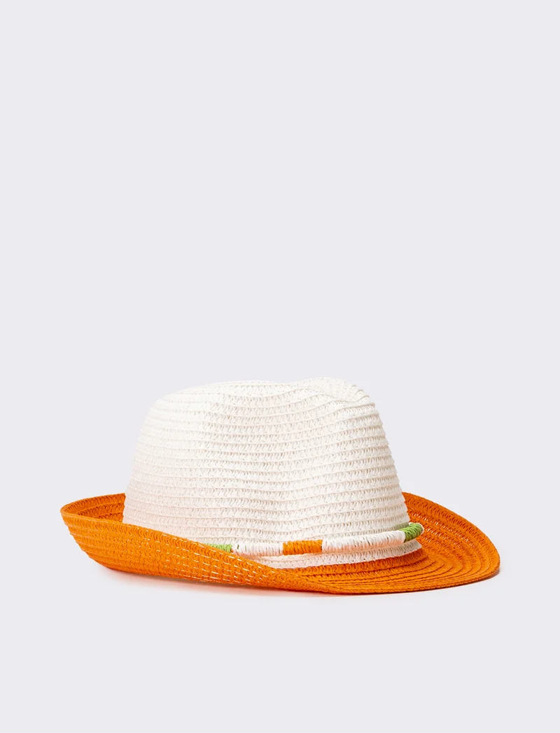 Cappello bambino falda bicolor - Arancio