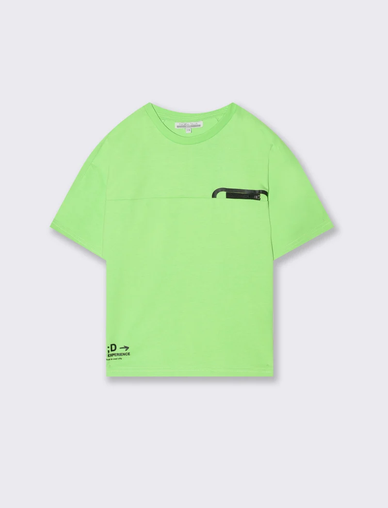 Maglietta con zip da bambino - Verde