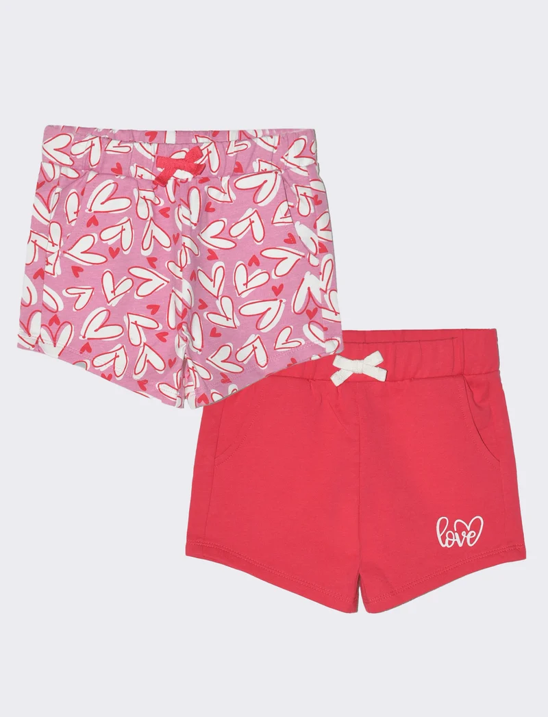 Shorts bipack da neonata - Fuxia