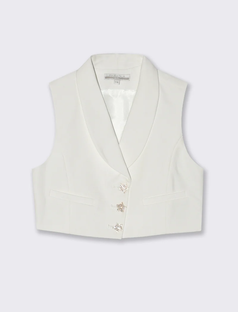 Gilet elegante da bambina - Bianco latte