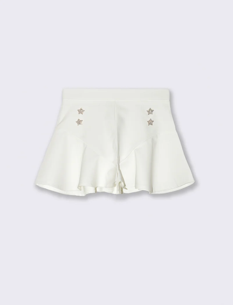 Short svasato da bambina - Bianco latte