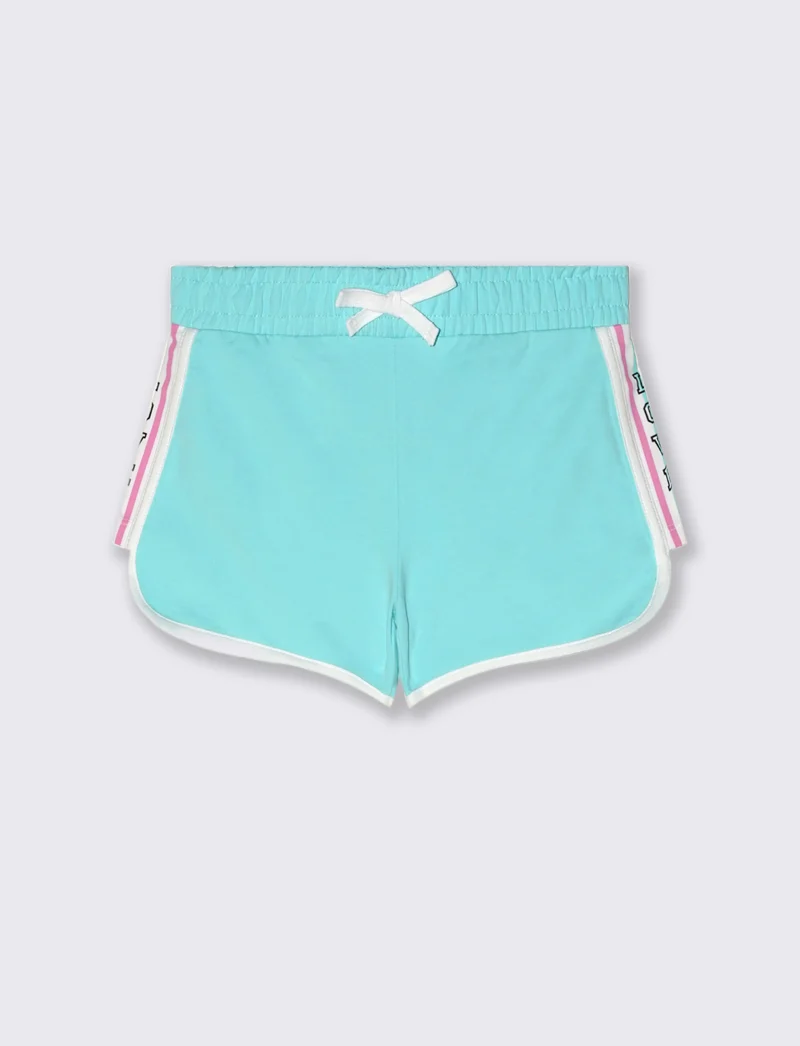 Short con bordini a contrasto da bambina - Verde acqua
