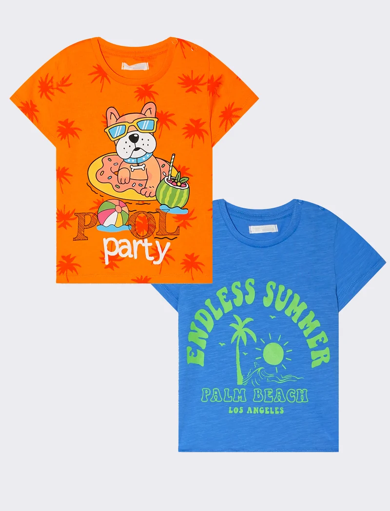 T-shirt 2 pack da neonato - Arancio