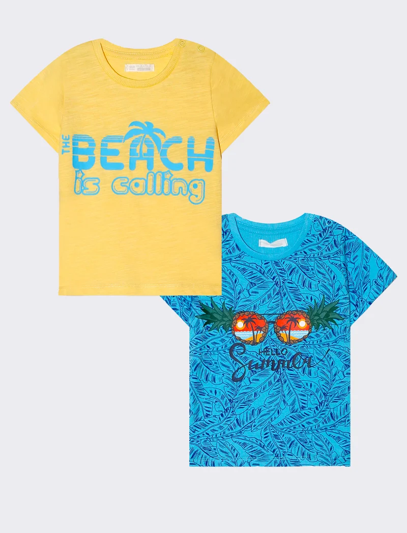 T-shirt 2 pack da neonato - Turchese